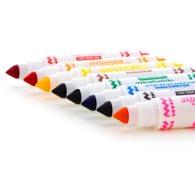 BAZIC 8 Color Broad Line Mini Washable Markers Sold in 24 Units
