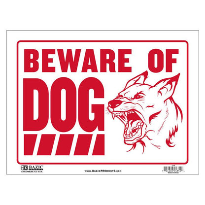 BAZIC 12" X 16" Beware of Dog Sign Sold in 24 Units