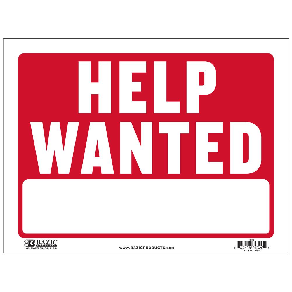 12" X 16" Help Wanted Sign Sold in 24 Units