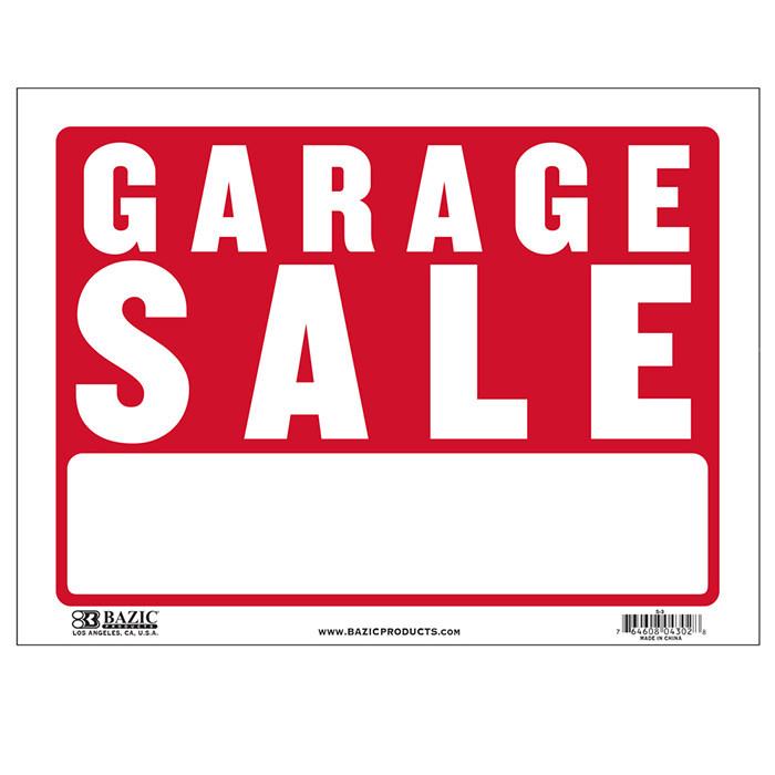 BAZIC 12" X 16" Garage Sale Sign Sold in 24 Units