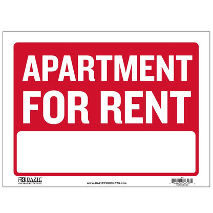 9" X 12" Apartment For Rent Sign Sold in 24 Units