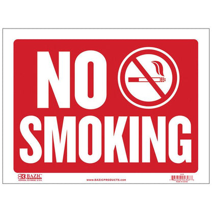 BAZIC 9" X 12" No Smoking Sign Sold in 24 Units