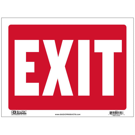 9" X 12" Exit Sign  Sold in 24 Units