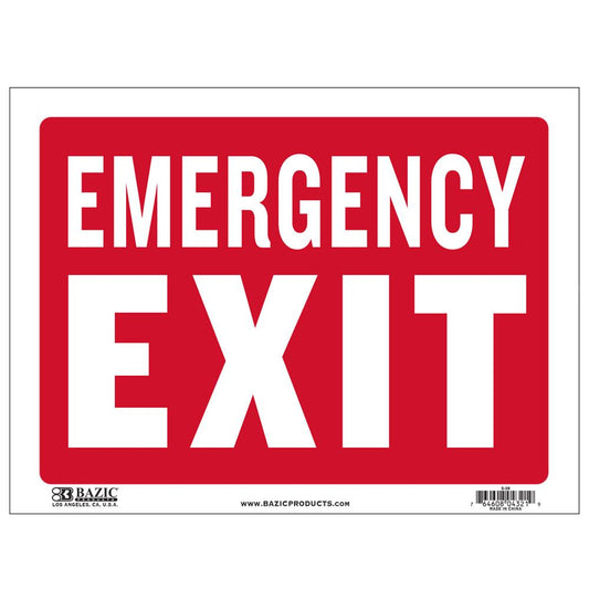 9" X 12" Emergency Exit Sign Sold in 24 Units