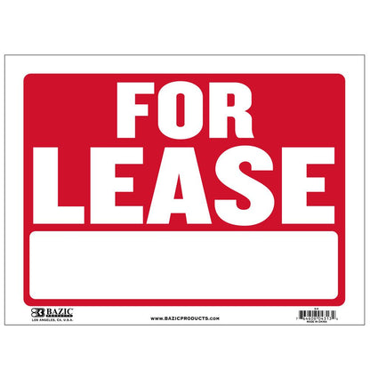 BAZIC 9" X 12" For Lease Sign Sold in 24 Units