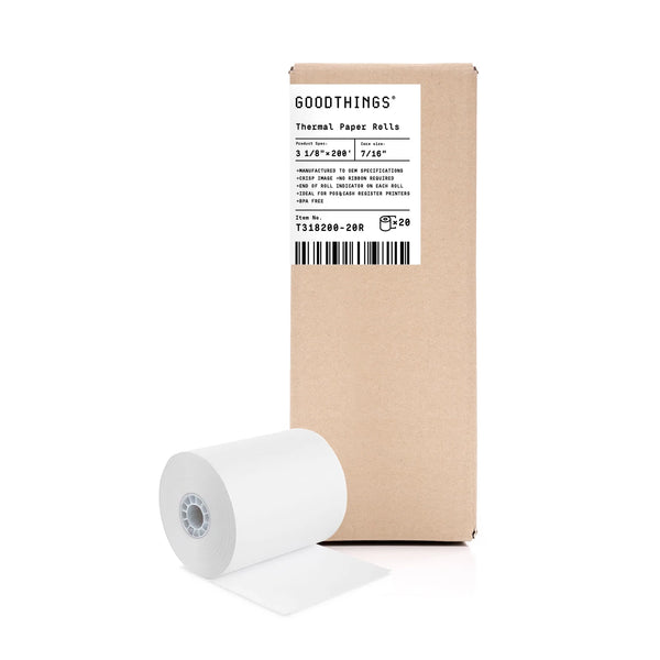 3 1/8" X 200' (20 Rolls/Case) Economy Pack Thermal Paper Rolls
