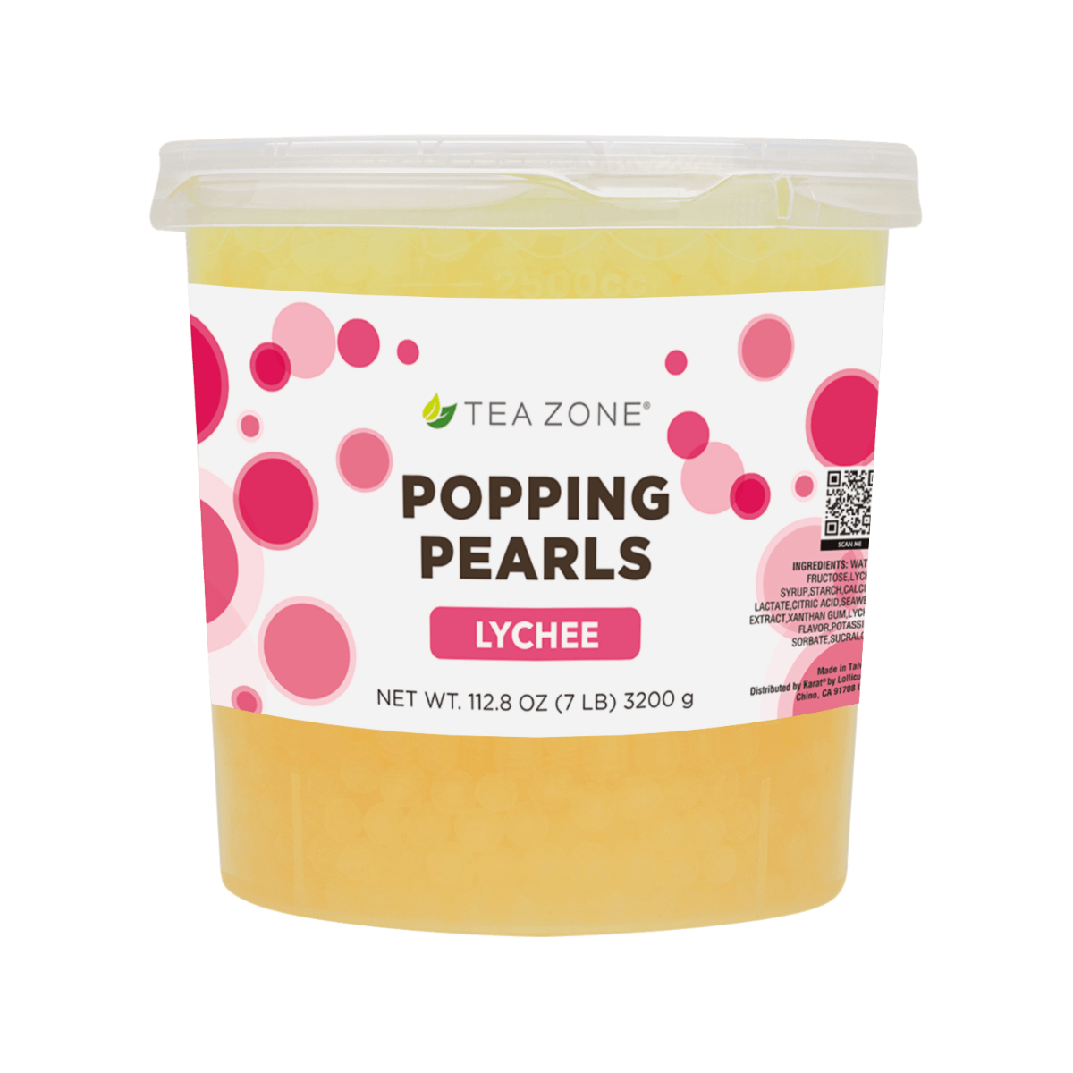 Tea Zone Lychee Popping Pearls (7 lbs) case of 4