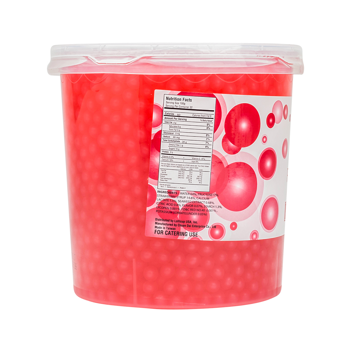 Tea Zone Strawberry Popping Pearls (7 lbs) Case Of 4