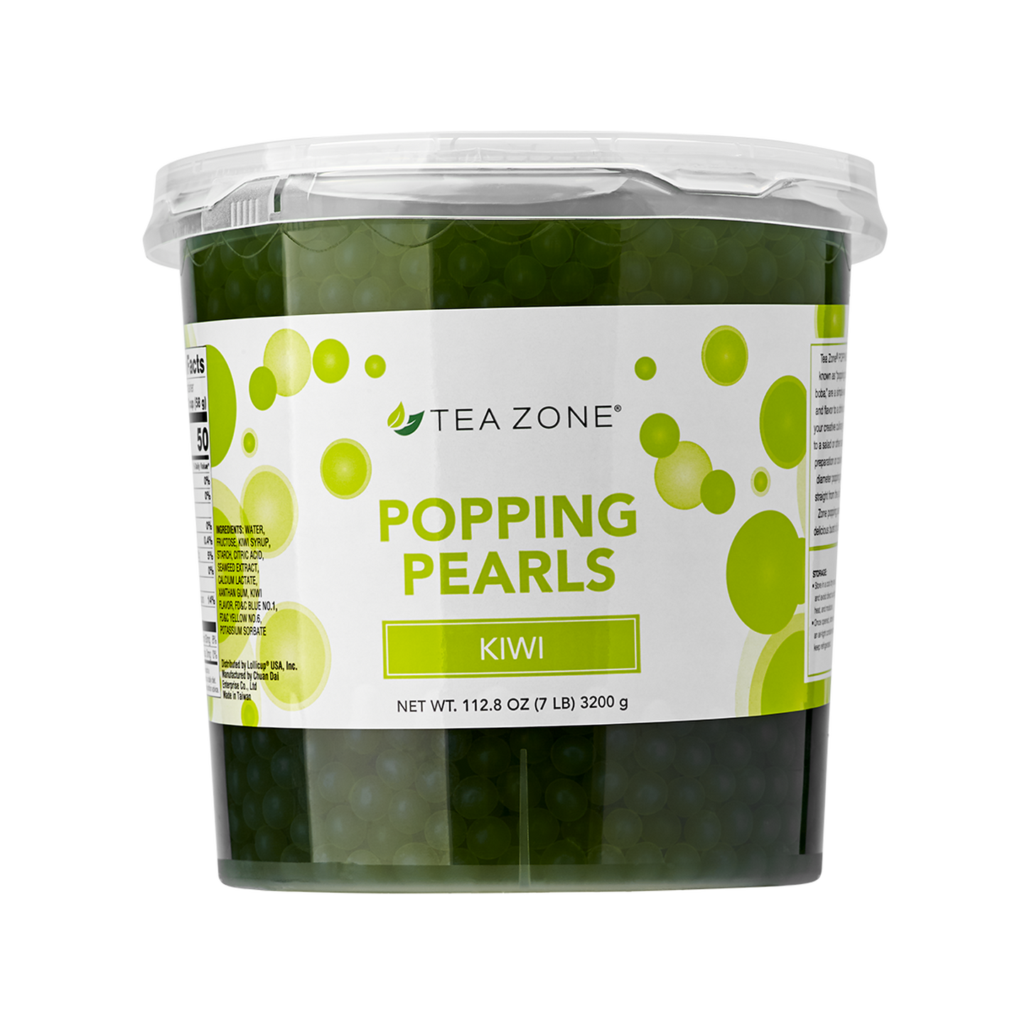 Tea Zone Kiwi Popping Pearls (7 lbs) Case of 4