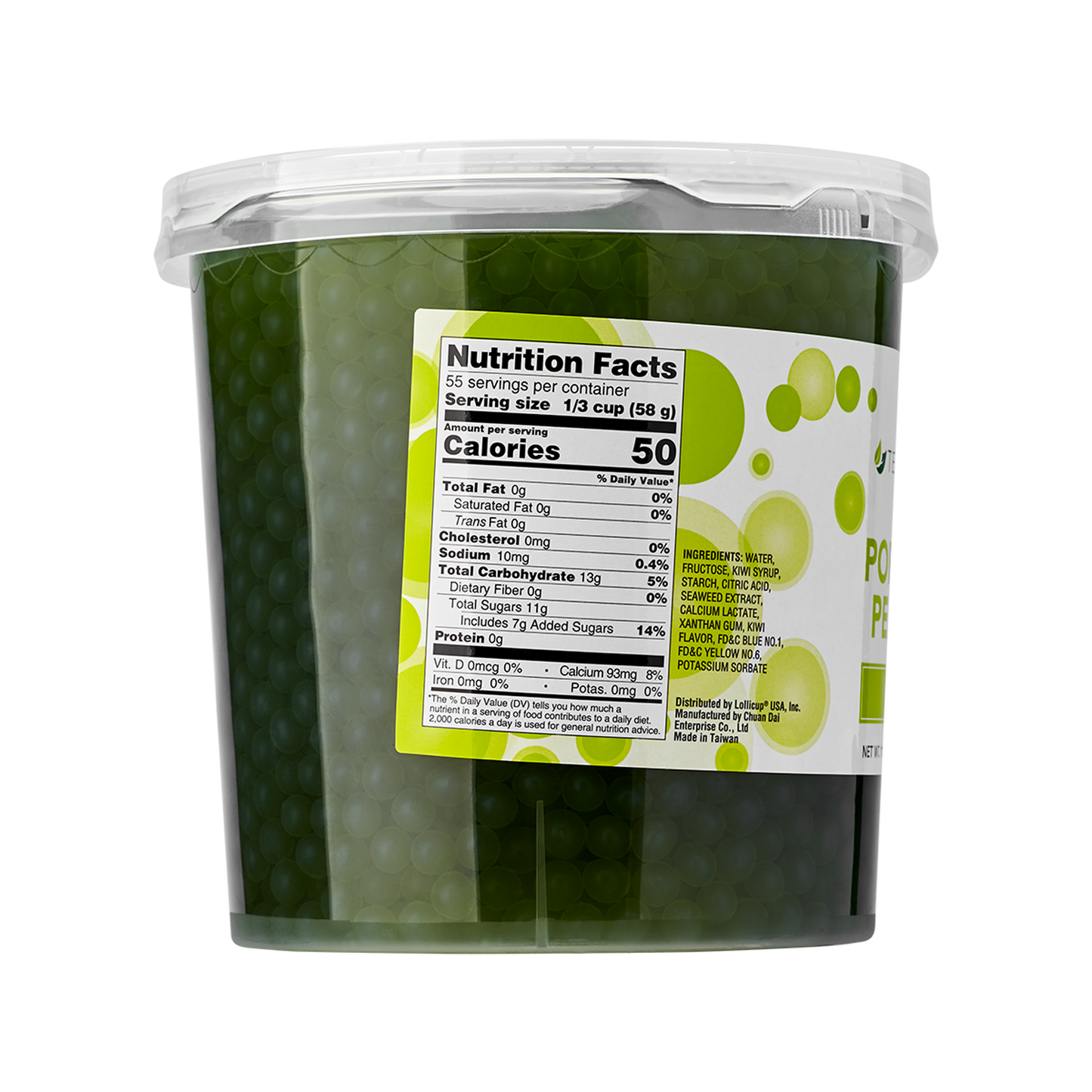 Tea Zone Kiwi Popping Pearls (7 lbs) Case of 4