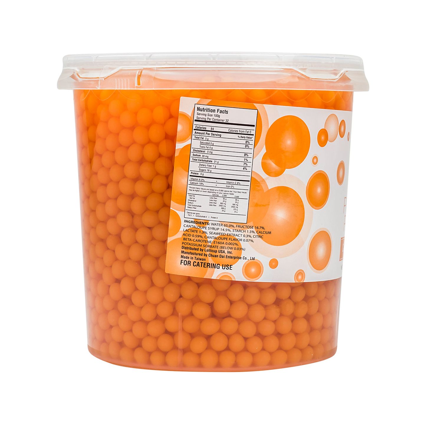 Tea Zone Cantaloupe Popping Pearls (7 lbs), B2058 Case of 4