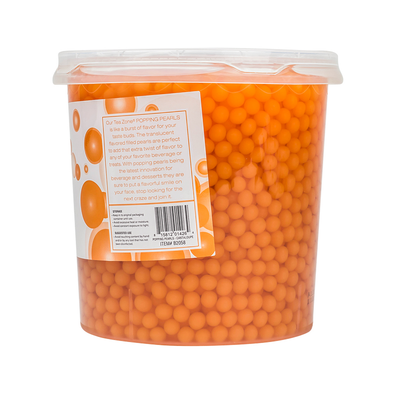 Tea Zone Cantaloupe Popping Pearls (7 lbs), B2058 Case of 4