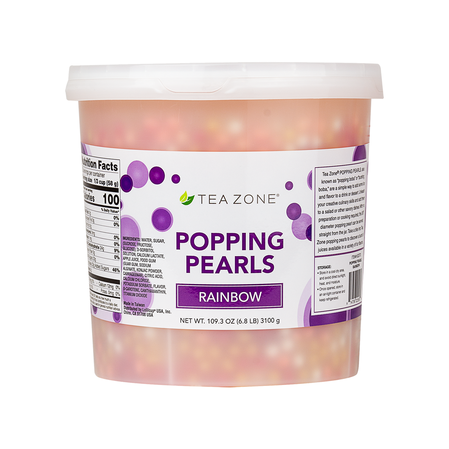 Tea Zone Rainbow Popping Pearls (6.8 lbs) Case of 4 B2070