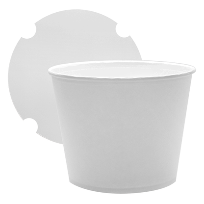 Karat 130oz Paper Food Buckets with Paper Lids (215mm) - 125 ct