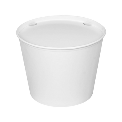 Karat 130oz Paper Food Buckets with Paper Lids (215mm) - 125 ct