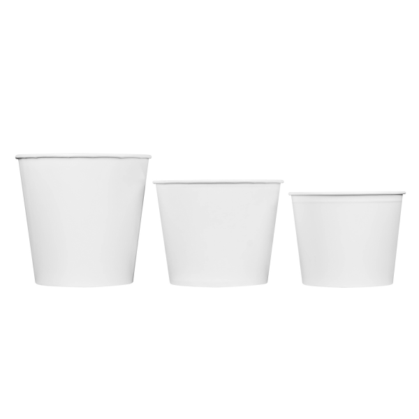 Karat 130oz Paper Food Buckets with Paper Lids (215mm) - 125 ct