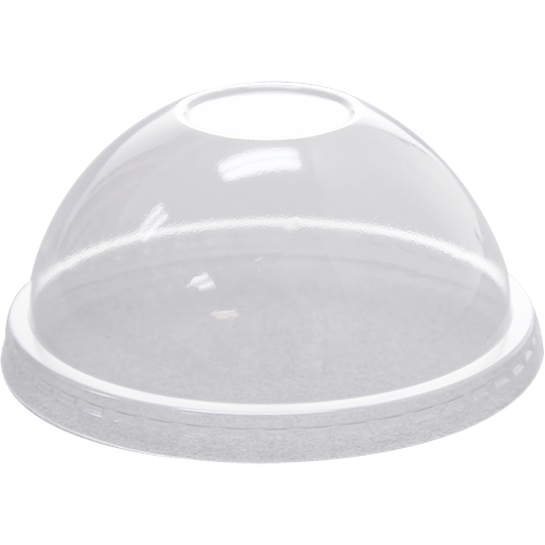 Karat 92mm PET Plastic Dome Lids - No Hole - 1,000 ct