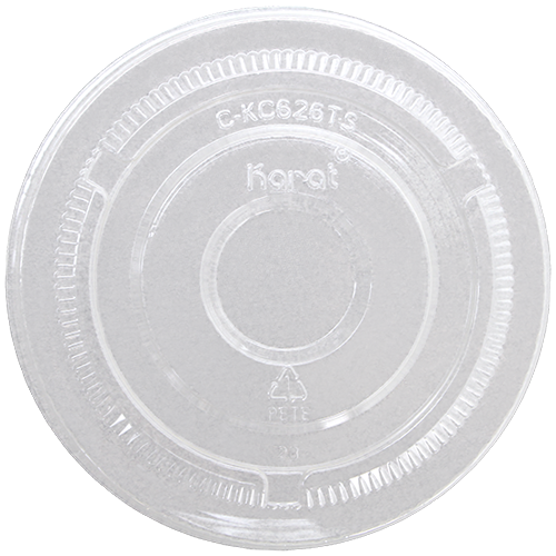 Karat 98mm PET Plastic Flat Lids - No Hole - 1,000 ct