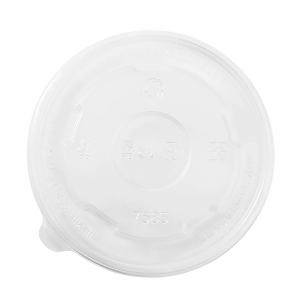 Karat 20oz PP Plastic Food Container Flat Lids (127mm) - 600 ct