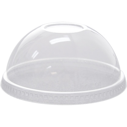 Karat 98mm PET Dome Lids - No Hole - 1,000 ct