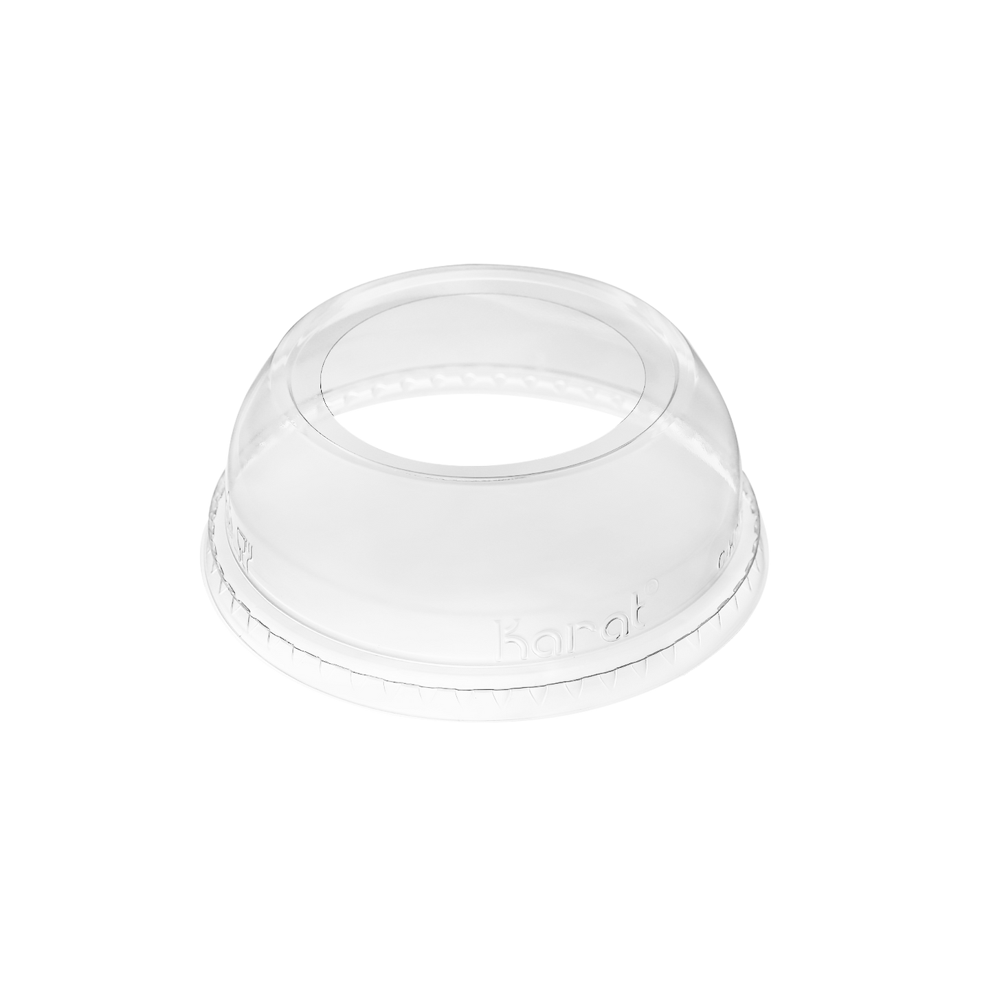 Karat 98mm PET Plastic Dome Lids - Wide Opening - 1,000 ct