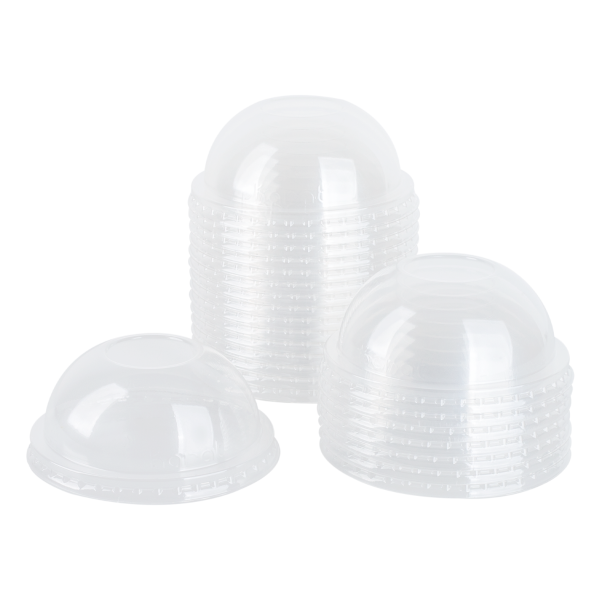 Karat 90mm PET Plastic Dome Lids - No Hole - 1,000 ct