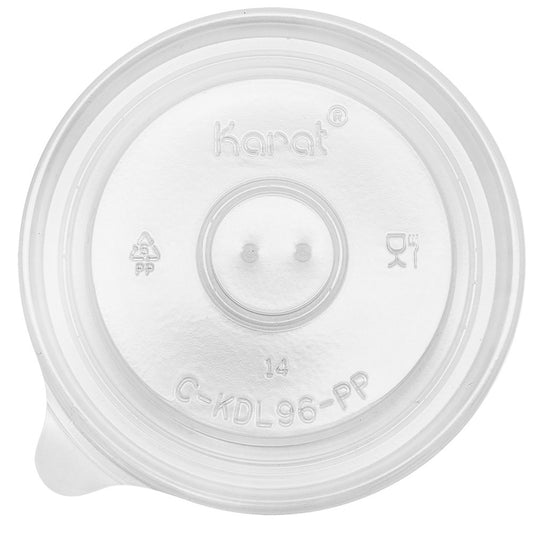 Karat 6oz PP Plastic Flat Lids (96mm) - 1,000 ct