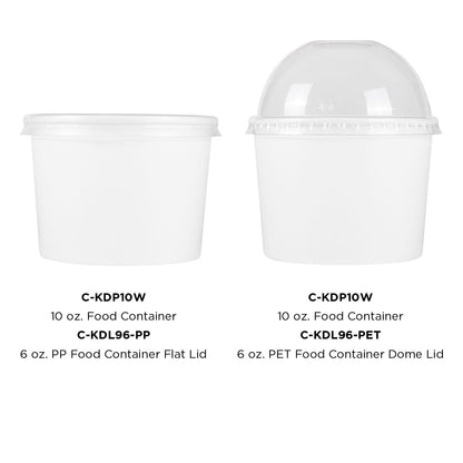 Karat 10oz Paper Food Containers - White (96mm) - 1,000 ct