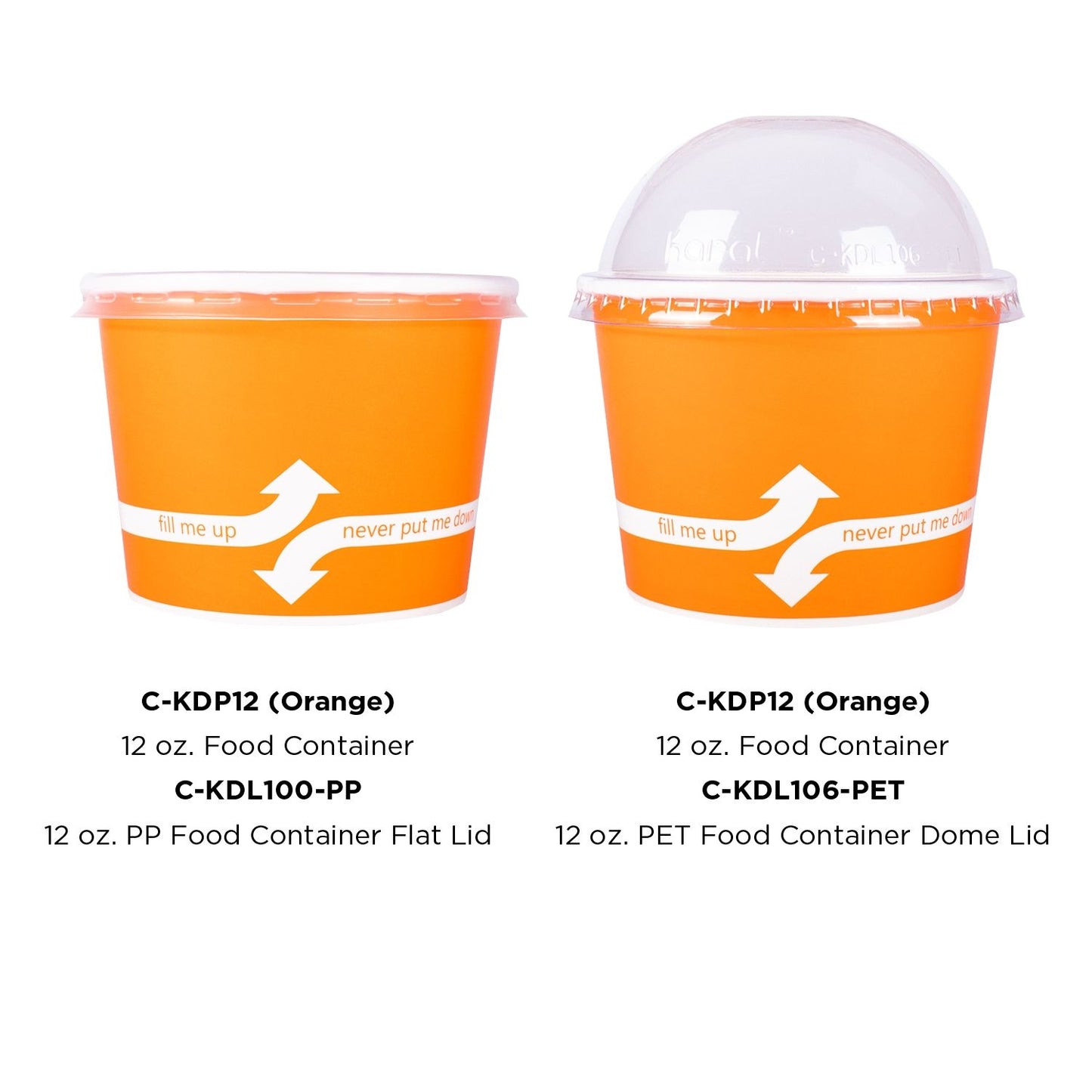 Karat 12oz Food Containers - Orange (100mm) - 1,000 ct, C-KDP12 (ORANGE)
