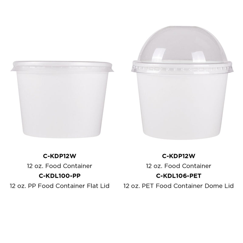 Karat 12oz Food Containers - White (100mm) - 1,000 ct, C-KDP12W