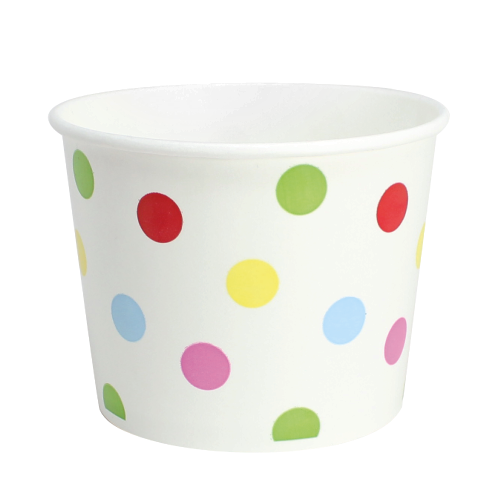 Karat 16oz Paper Food Containers - Dots (112mm) - 1,000 ct
