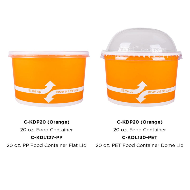 Karat 20oz Food Containers - Orange (127mm) - 600 ct, C-KDP20 (ORANGE)