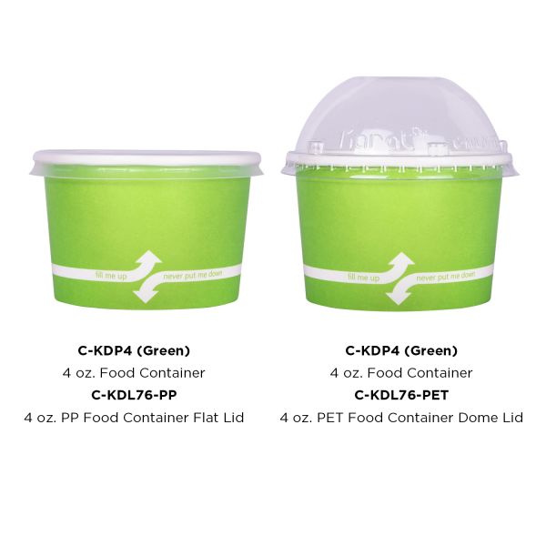 Karat 4oz Food Containers - Green (76mm) - 1,000 ct, C-KDP4 (GREEN)