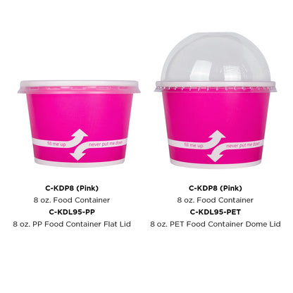 Karat 8oz Food Containers - Pink (95mm) - 1,000 ct, C-KDP8 (PINK)