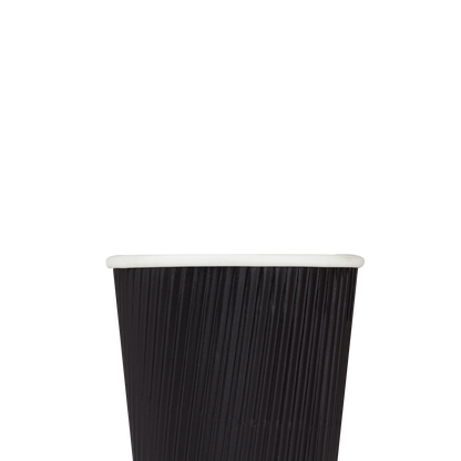 Karat 12oz Ripple Paper Hot Cups - Black (90mm) - 500 ct