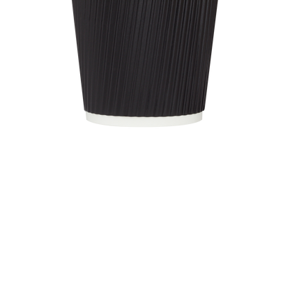 Karat 8oz Ripple Paper Hot Cups - Black (80mm) - 500 ct