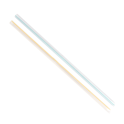 Karat 7.5'' Jumbo Straws (5mm) - Unwrapped - Mixed Striped Colors - 8,000 ct
