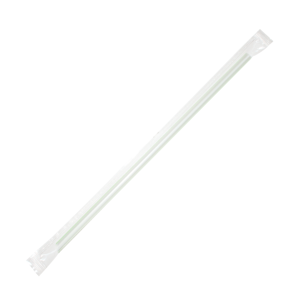 Karat 7.5'' Jumbo Straws (5mm) Poly Wrapped - Mixed Striped Colors - 8,000 ct