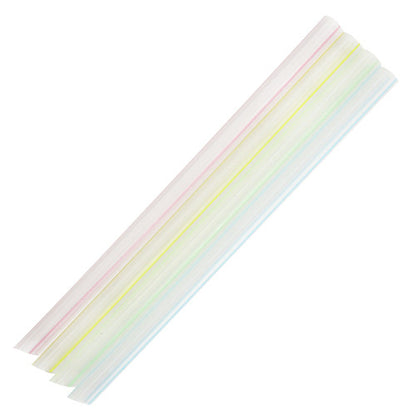 Karat 9'' Boba Straws (10mm) Unwrapped - Mixed Striped Colors - 1,600 ct