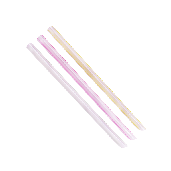 Karat 9'' Boba Straws (10mm) Unwrapped - Mixed Striped Colors - 1,600 ct