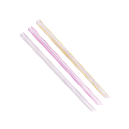 Karat 9'' Boba Straws (10mm) Unwrapped - Mixed Striped Colors - 1,600 ct