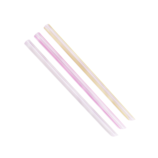 Karat 9'' Jumbo Straws (5mm) Unwrapped - Mixed Striped Colors - 8,000 ct