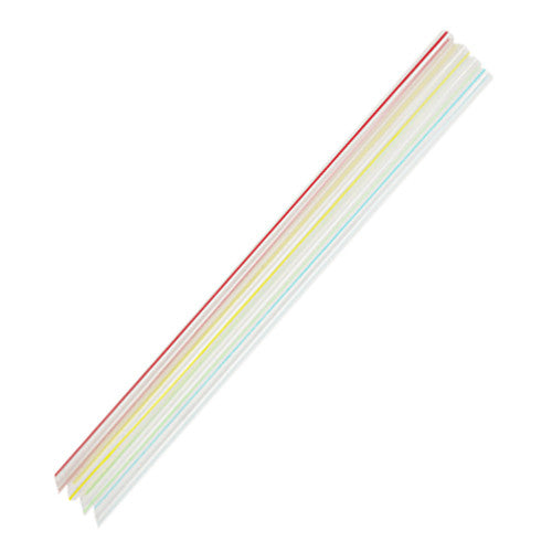 Karat 9'' Jumbo Straws (5mm) Unwrapped - Mixed Striped Colors - 8,000 ct