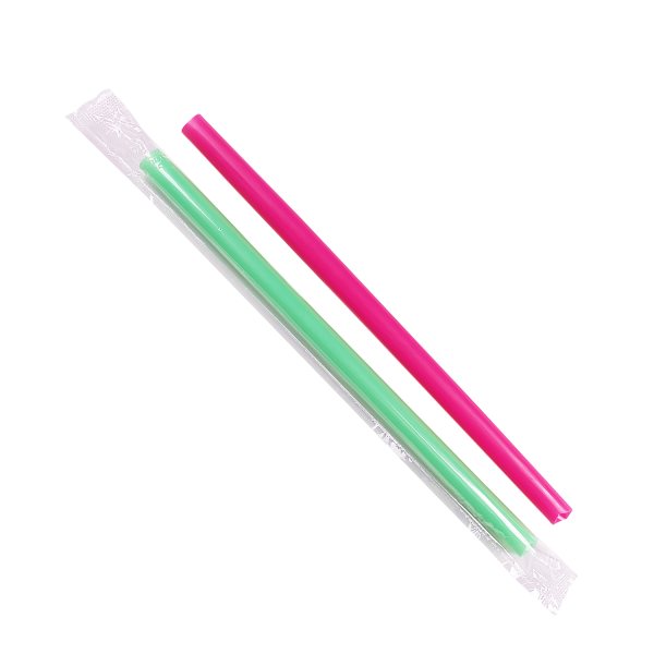 Karat 9'' Boba Straws (10mm) Poly Wrapped - Mixed Colors - 1,600 ct