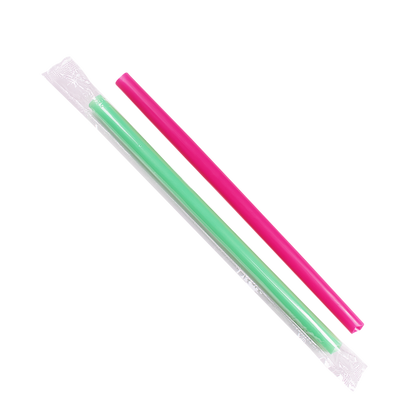 Karat 9'' Boba Straws (10mm) Poly Wrapped - Mixed Colors - 1,600 ct