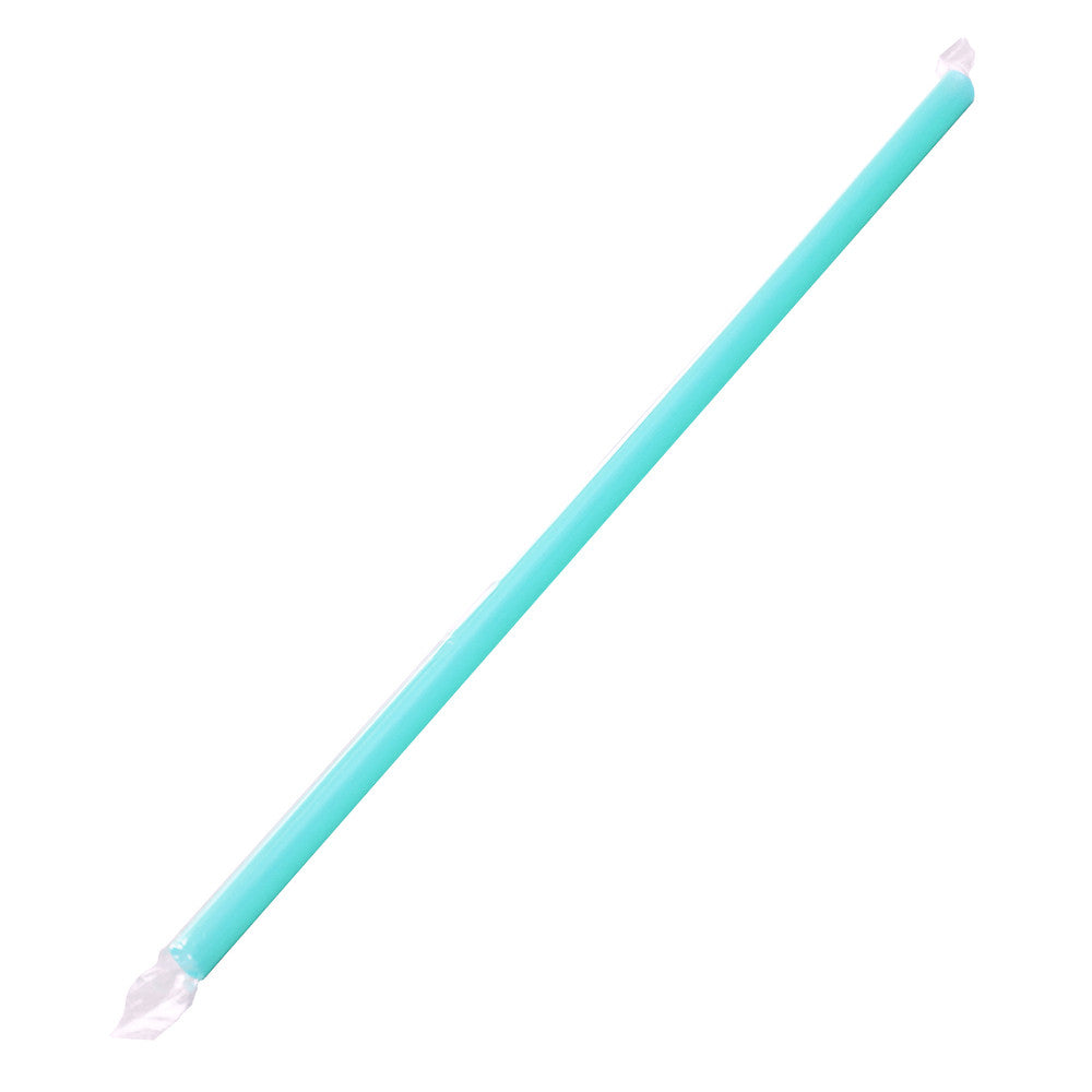 Karat 9'' Giant Straws (8mm) Paper Wrapped - Aqua - 2,500 ct