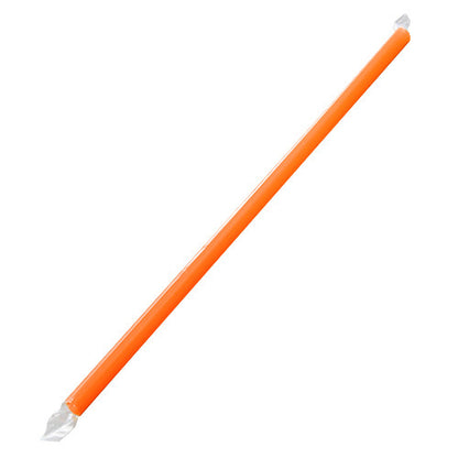 Karat 9'' Giant Straws (8mm) Paper Wrapped - Orange - 2,500 ct, C9075 (Orange)