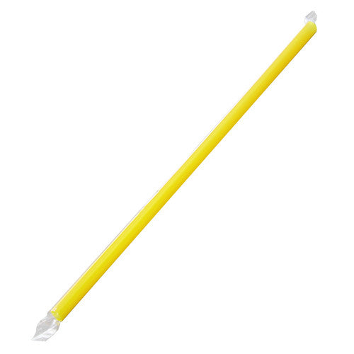 Karat 9'' Giant Straws (8mm) Paper Wrapped - Yellow - 2,500 ct, C9075 (Yellow)
