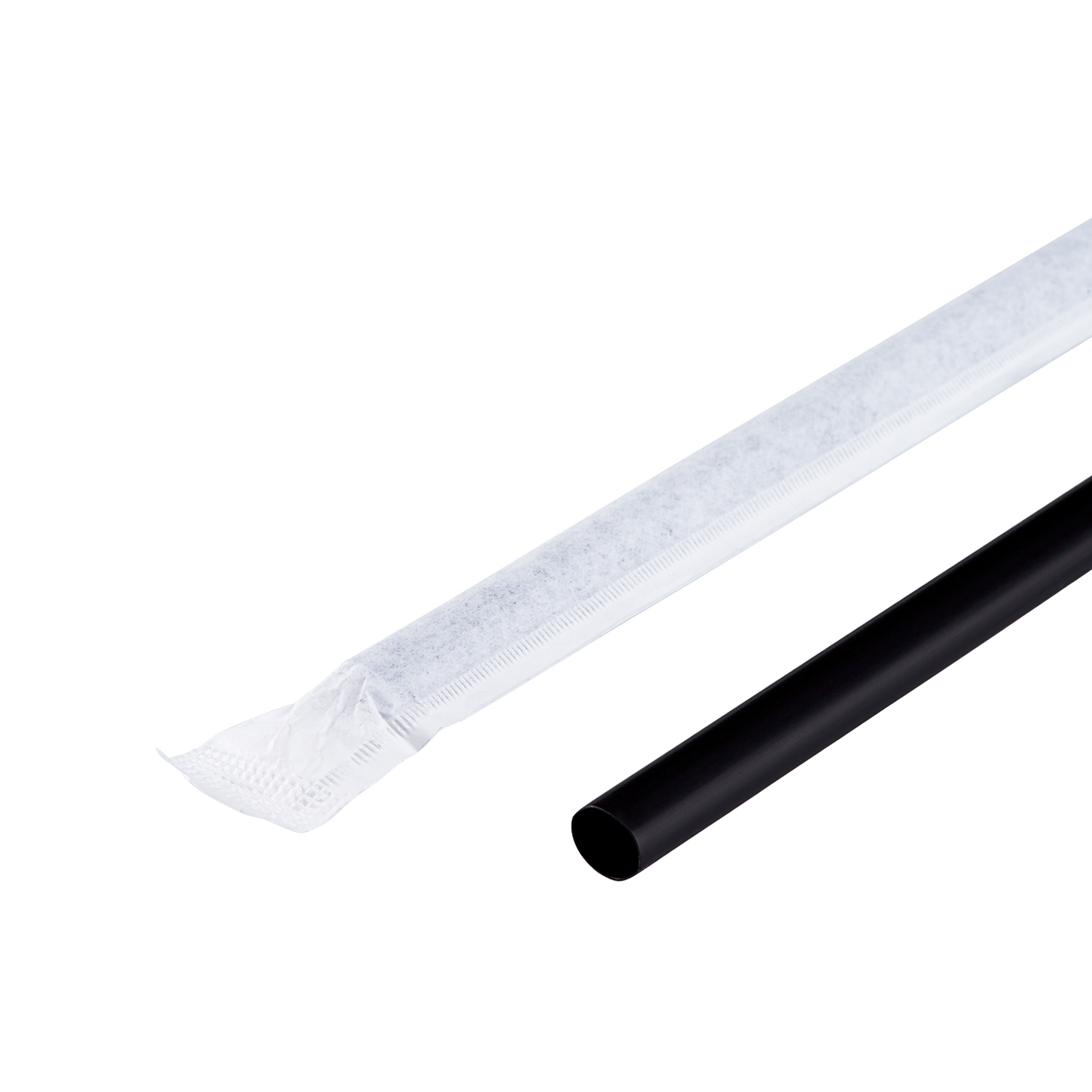 Karat 9'' Giant Straws (8mm) Paper Wrapped - Black - 2,500 ct