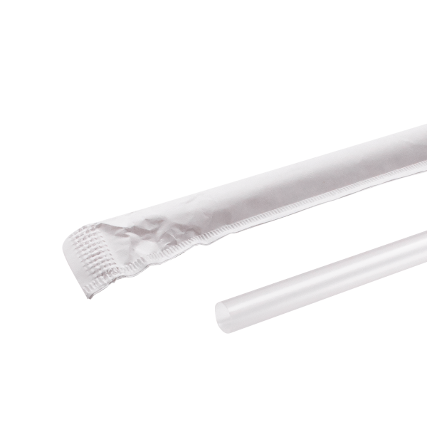 Karat 10.25'' Jumbo Straws (5mm) Paper Wrapped - Clear - 2,000 ct